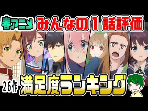 春アニメ1話満足度ランキング【みんなの評価】2024年